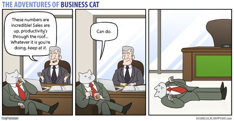 The Adventures of Business Cat #83 - Productivity | made w/ Imgflip meme maker