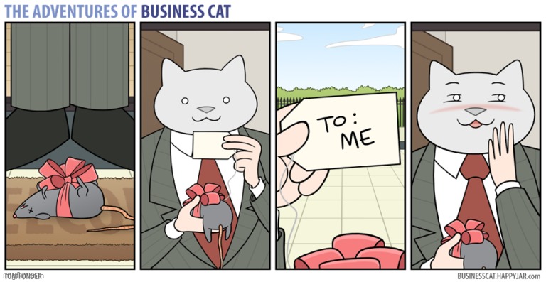 The Adventures of Business Cat #82 - Gift | made w/ Imgflip meme maker