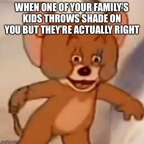 Polish Jerry | WHEN ONE OF YOUR FAMILY’S KIDS THROWS SHADE ON YOU BUT THEY’RE ACTUALLY RIGHT | image tagged in polish jerry | made w/ Imgflip meme maker