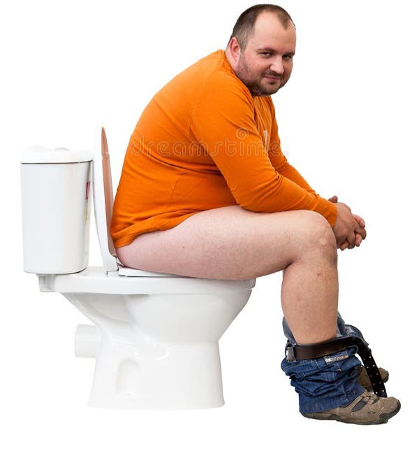 Man sitting on toilet Blank Meme Template
