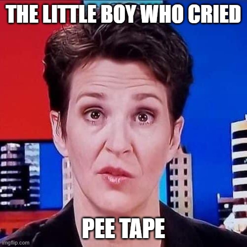 cry wolf | THE LITTLE BOY WHO CRIED; PEE TAPE | image tagged in rachel maddow,girls vs boys,pee,false,media lies,msnbc | made w/ Imgflip meme maker