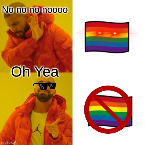 LIke if u hate LGBTQ+ | No no no noooo; Oh Yea | image tagged in memes,drake hotline bling | made w/ Imgflip meme maker