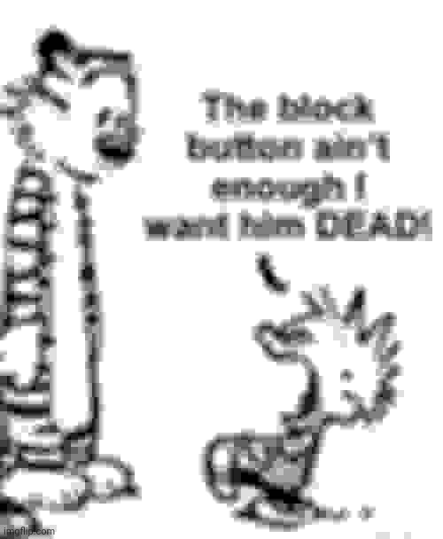 the block button aint enough i want him dead | image tagged in the block button aint enough i want him dead | made w/ Imgflip meme maker
