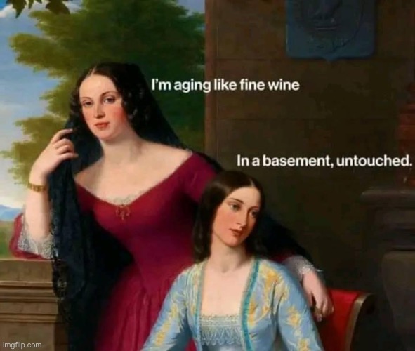 Aging | image tagged in aging,wine,basement,untouched,touch | made w/ Imgflip meme maker