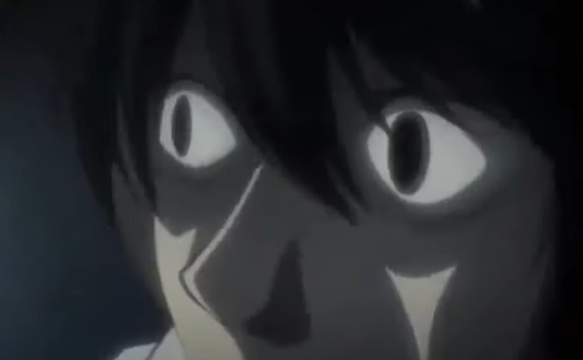 High Quality L Staring (Death Note) Blank Meme Template