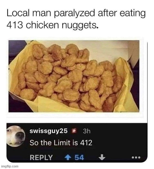 Nugget Consumption ! | image tagged in the amount of x is too damn high | made w/ Imgflip meme maker