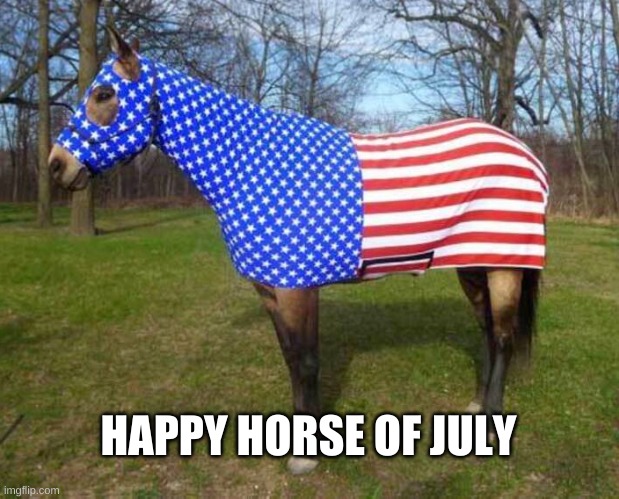Happy Horsh It | HAPPY HORSE OF JULY | image tagged in 4th of july,horse,it's a trap,freedom,america,government corruption | made w/ Imgflip meme maker