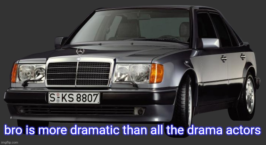 mercedes e class 1993 | bro is more dramatic than all the drama actors | image tagged in mercedes e class 1993 | made w/ Imgflip meme maker