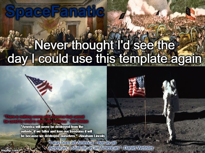 SpaceFanatic American Announcement Template | Never thought I'd see the day I could use this template again | image tagged in spacefanatic american announcement template | made w/ Imgflip meme maker