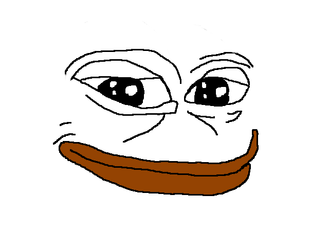 Smug frog pepe face png Meme Template