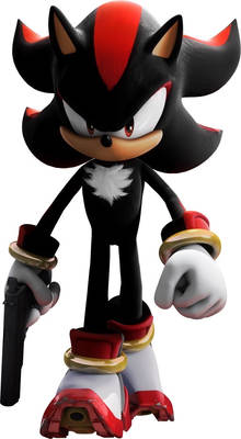 shadow the hedgehog walking with gun Blank Meme Template