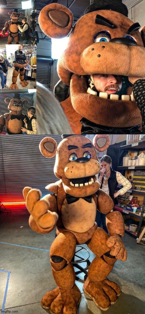 Some Behind The Scenes Photos Of Justin Michael Terry In The Freddy Suit | image tagged in fnaf | made w/ Imgflip meme maker