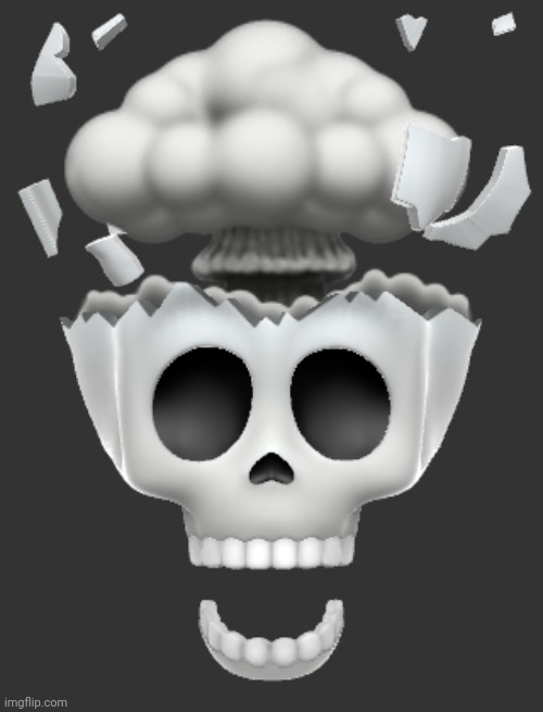 shocked brain explode skull emoji (iphone) | image tagged in shocked brain explode skull emoji iphone | made w/ Imgflip meme maker