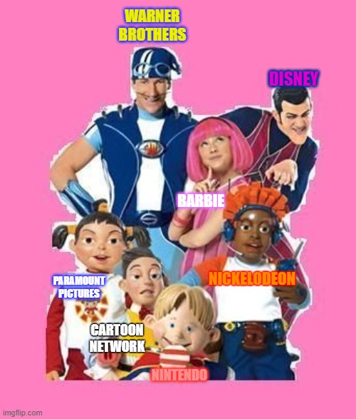 Disney vs Non-Disney Characters | WARNER BROTHERS; DISNEY; BARBIE; NICKELODEON; PARAMOUNT PICTURES; CARTOON NETWORK; NINTENDO | image tagged in disney,paramount,cartoon network,nickelodeon,barbie,nintendo | made w/ Imgflip meme maker