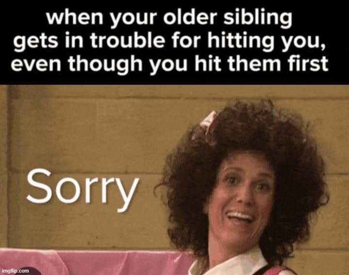 Good to be the older sister | image tagged in siblings | made w/ Imgflip meme maker