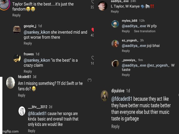 Taylor Swift Garbage | image tagged in music | made w/ Imgflip meme maker