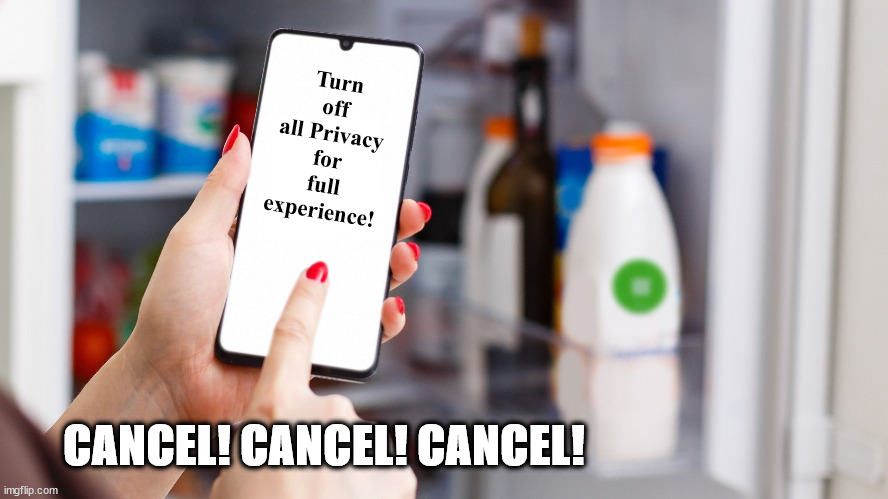 Turn off all Privacy for full experience! CANCEL! CANCEL! CANCEL! | made w/ Imgflip meme maker