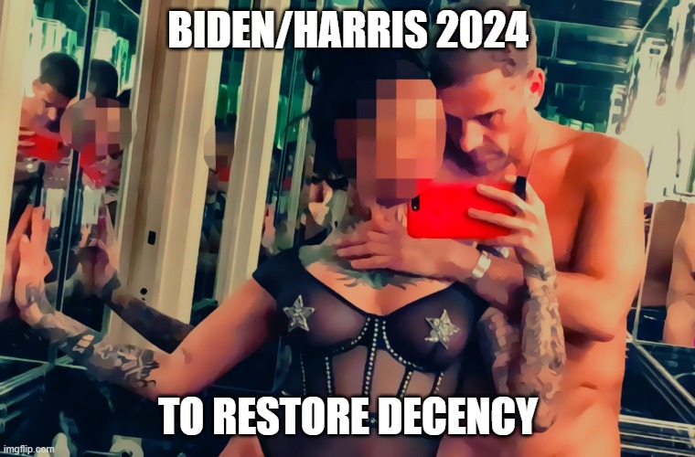 restore | BIDEN/HARRIS 2024; TO RESTORE DECENCY | image tagged in white house,joe biden,hunter biden,cocaine,china,ukraine | made w/ Imgflip meme maker