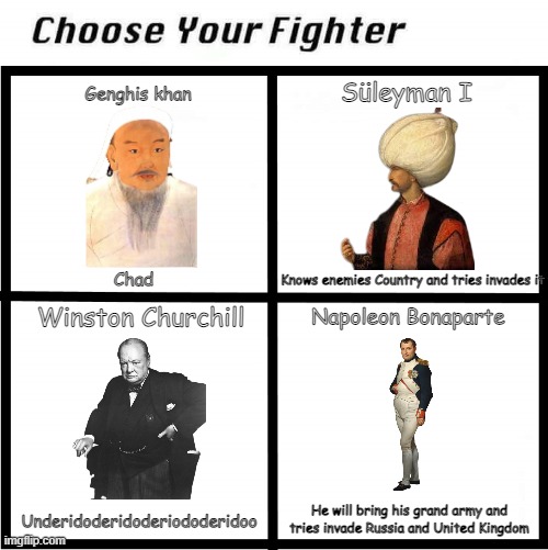 Choose your leader fighter! - Imgflip