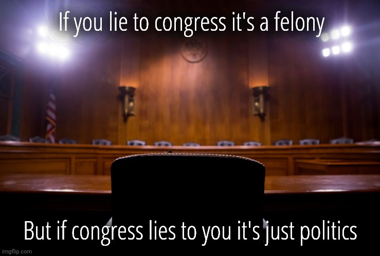 Laws are for the little people. | If you lie to congress it's a felony; But if congress lies to you it's just politics | image tagged in memes | made w/ Imgflip meme maker