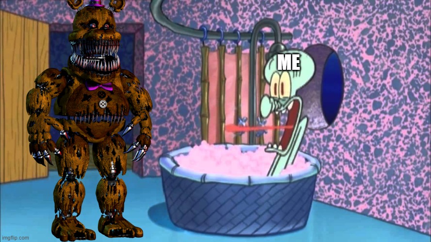 GET ME OUTTA HERE | ME | image tagged in who dropped by squidward's house | made w/ Imgflip meme maker