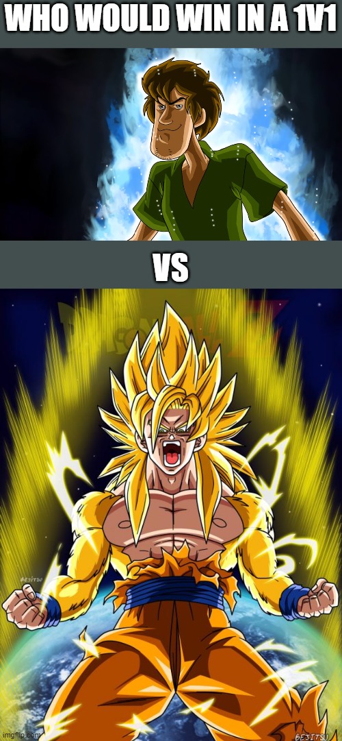 my money is on shaggy | WHO WOULD WIN IN A 1V1; VS | image tagged in ultra instinct shaggy,goku | made w/ Imgflip meme maker