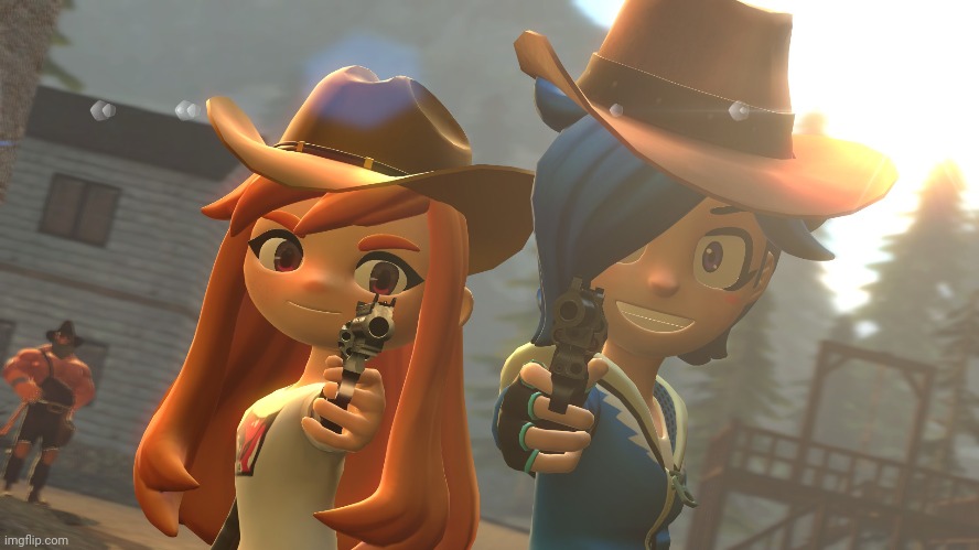 Meggy and Tari in the Wild West (Image by jbollinger1467) | made w/ Imgflip meme maker
