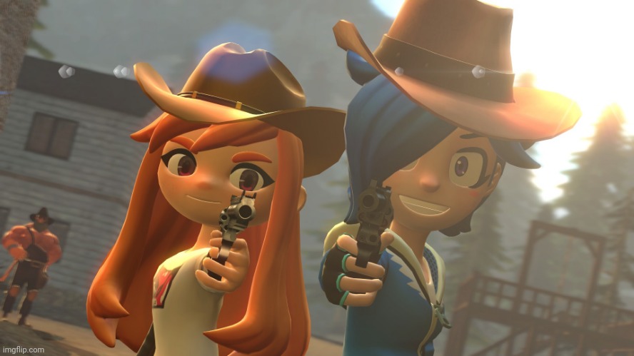 Meggy and Tari in the Wild West (Image by jbollinger1467) | made w/ Imgflip meme maker