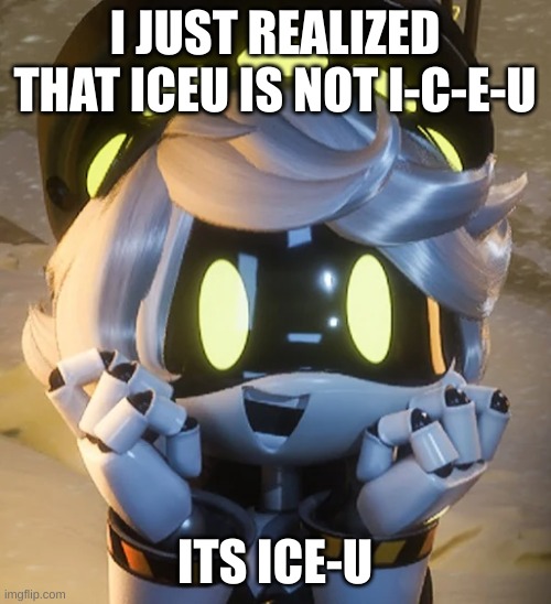 Iceu can you comfrom this | I JUST REALIZED THAT ICEU IS NOT I-C-E-U; ITS ICE-U | image tagged in happy n | made w/ Imgflip meme maker