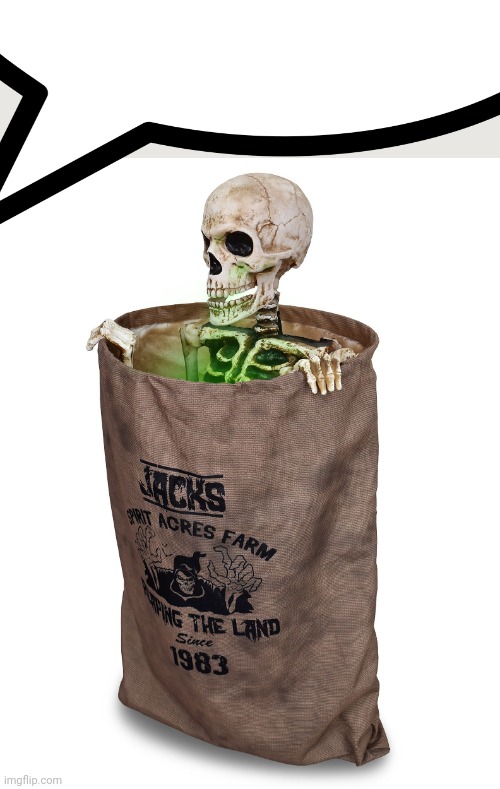 Bag o' bones Speech Bubble | image tagged in spirit halloween,speech bubble | made w/ Imgflip meme maker