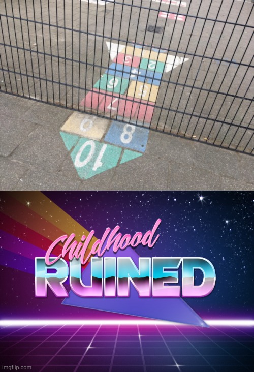Hopscotch | image tagged in childhood ruined,hopscotch,you had one job,memes,fails,fail | made w/ Imgflip meme maker