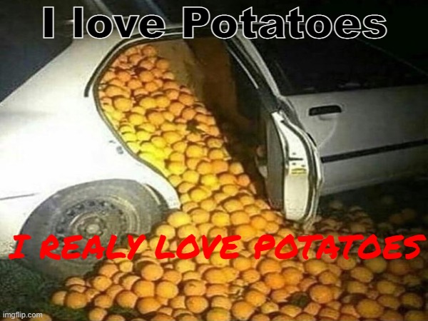 Potato | I love Potatoes; I REALY LOVE POTATOES | image tagged in memes,potato,potatoes,car,cars | made w/ Imgflip meme maker