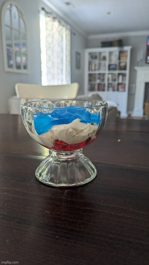 Red, White and Blue jello (Happy 4th!) | image tagged in 4th of july,dessert | made w/ Imgflip meme maker
