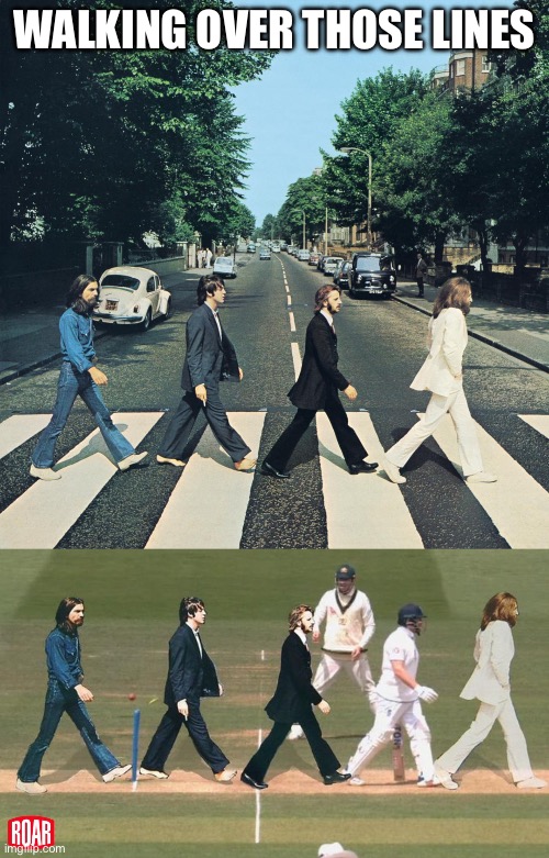 Walking | WALKING OVER THOSE LINES | image tagged in the beatles,walking,the walking dead | made w/ Imgflip meme maker