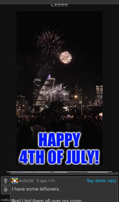 image tagged in screenshot,cursed comments,4th of july,fireworks,leftovers | made w/ Imgflip meme maker