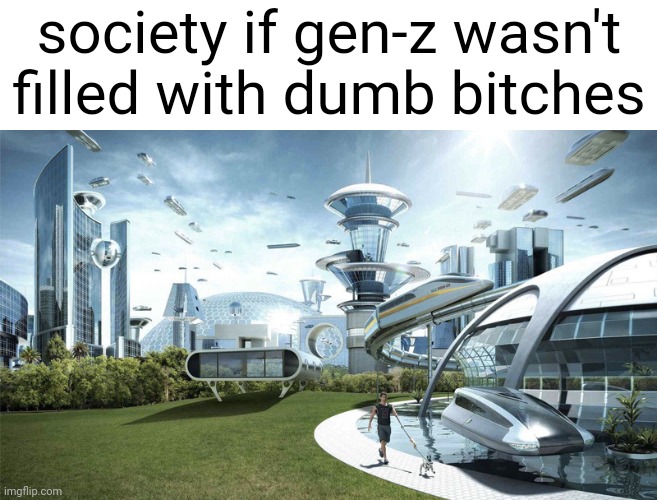 The future world if | society if gen-z wasn't filled with dumb bitches | image tagged in the future world if | made w/ Imgflip meme maker