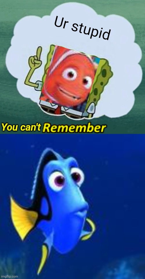 Marlin be like | Ur stupid; You can't | image tagged in remember | made w/ Imgflip meme maker