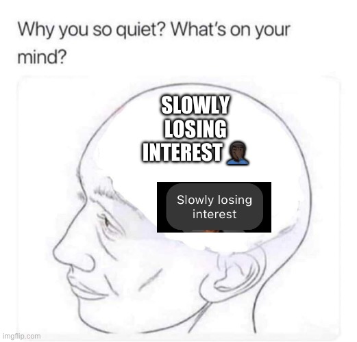 What's on your mind? | SLOWLY LOSING INTEREST 🤦🏿‍♂️ | image tagged in what's on your mind | made w/ Imgflip meme maker