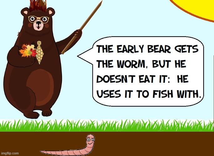 Gentle Ben, the Bear, prefers eating Fish over People | image tagged in vince vance,bears,fishing,worms,memes,comics/cartoons | made w/ Imgflip meme maker