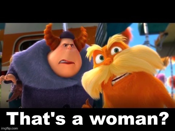 Lorax That’s a woman? | image tagged in lorax that s a woman | made w/ Imgflip meme maker