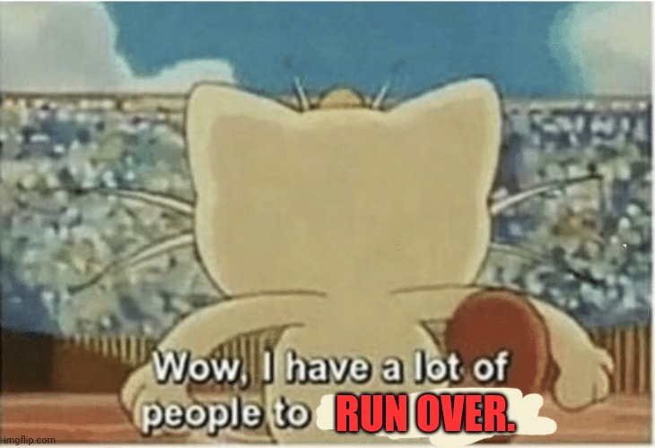 Wow, I have a lot of people to disappoint | RUN OVER. | image tagged in wow i have a lot of people to disappoint | made w/ Imgflip meme maker