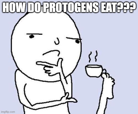 thinking meme | HOW DO PROTOGENS EAT??? | image tagged in thinking meme | made w/ Imgflip meme maker
