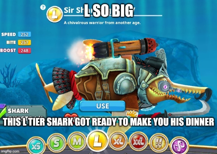 Use it for commenting or arguing | image tagged in l so big hungry shark,template | made w/ Imgflip meme maker