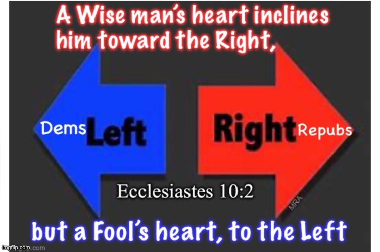 THAT’s why it’s left and right. (Ecclesiastes is from the Bible) | image tagged in memes,wise words in the bible,the word of god describes today,i mean we all know anyway,fjb voters kissmyass | made w/ Imgflip meme maker