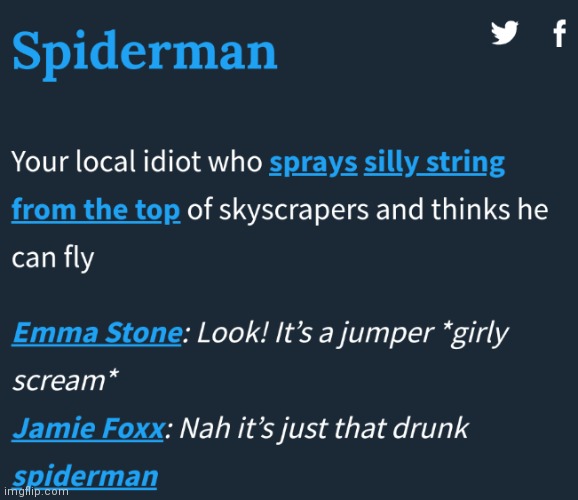 lol | image tagged in spider man,spider-man,spiderman,urban dictionary,why are you reading the tags | made w/ Imgflip meme maker