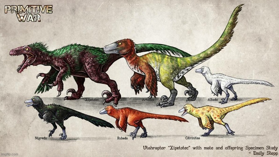 Primitive War's Utahraptor (Art by EmilyStepp) | made w/ Imgflip meme maker