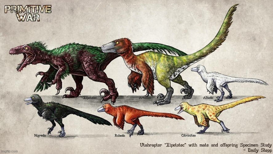 Primitive War's Utahraptor (Art by EmilyStepp) | made w/ Imgflip meme maker