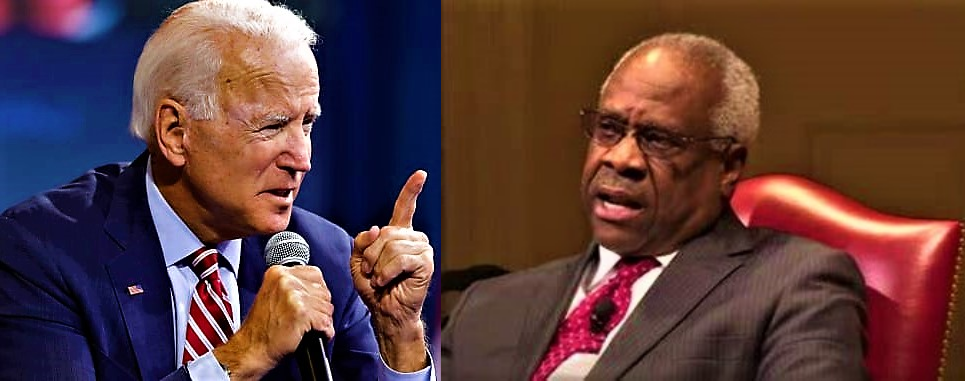 High Quality Joe Biden vs Clarence Thomas Blank Meme Template