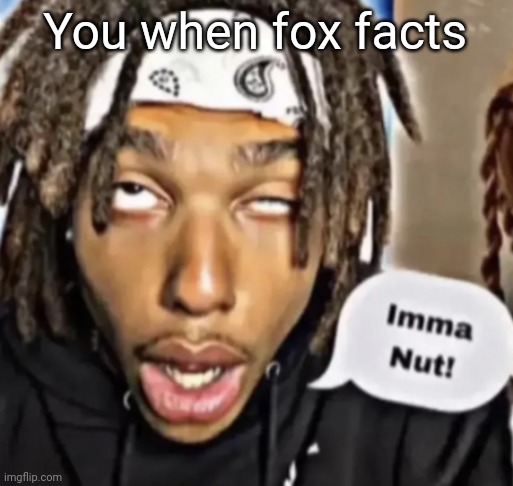 You when fox facts | image tagged in imma nut | made w/ Imgflip meme maker