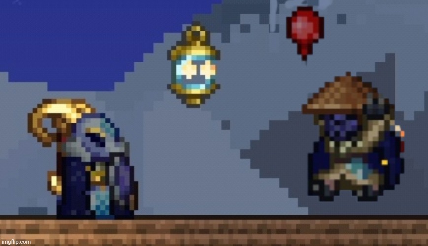 My two Terraria mobile characters (both singleplayer and multiplayer) | image tagged in terraria,edit,screenshot | made w/ Imgflip meme maker